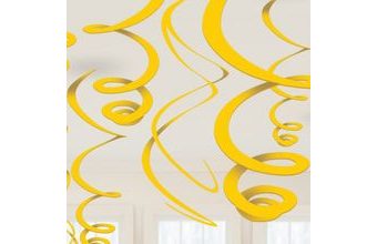 Závěsná dekorace žlutá 12ks 55,8cm