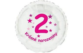 Krásné 2. narozeniny fóliový balónek kruh pro holky