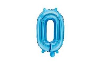 Balón foliový číslice světlemodrá 35 cm - 0 (NELZE PLNIT HELIEM)