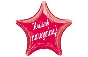 Balónek fóliový červený Krásné narozeniny!