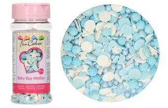 Modré a bílé cukrové zdobení Baby Boy 50 g