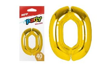 balónek č. 0 nafukovací fóliový 40 cm - zlatý 8000173