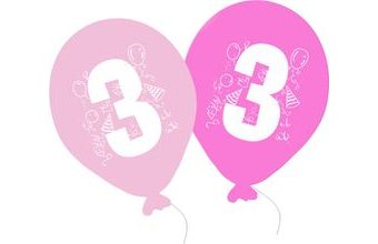 Balonky narozeniny 5ks s číslem 3 pro holky