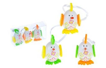 vajíčka plast 5,5cm/3ks v slepice krabičce 2221434