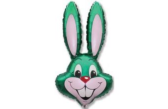 Balón foliový zajíc - zelený 60 cm / Velikonoce