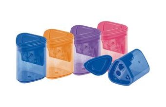 ořezávátko plastové dvojité se zásobníkem mix barev 5000184