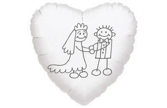 Svatební balónek fóliový srdíčko panačči