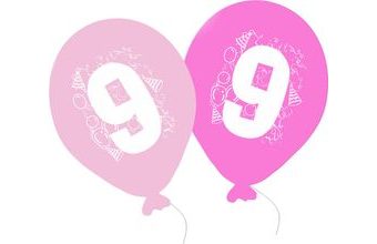 Balonky narozeniny 5ks s číslem 9 pro holky