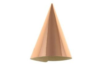 Papírové kloboučky metalické růžovozlaté - rosegold, 6 ks
