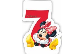 Minnie dortová svíčka bílá s červeným 7