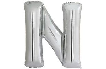 Písmeno N stříbrný foliový balónek 86 cm Amscan