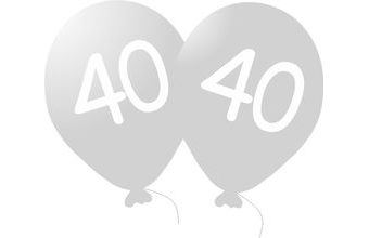 Balónek 40. narozeniny stříbrný metalický