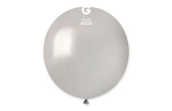 Balónek latexový 48 cm – Metalický stříbrný, 1 KS