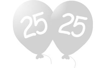 Balónek 25. narozeniny stříbrný metalický