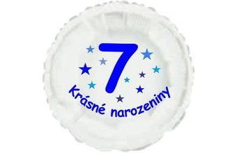 Krásné 7. narozeniny fóliový balónek kruh pro kluky