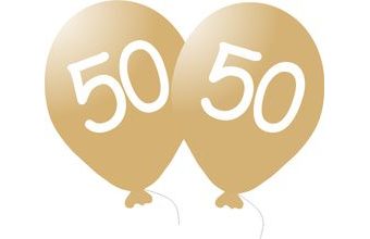 Balónek 50. narozeniny zlatý metalický