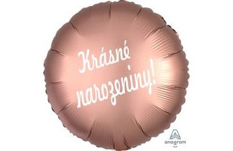 Balónek fóliový růžovo zlatý kruh Krásné narozeniny!