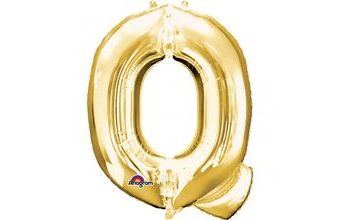 Písmena Q zlaté foliové balónky 25cm x 33cm