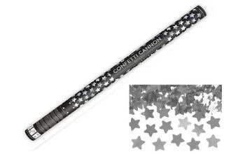 Konfety 80 cm -STŘÍBRNÉ METALICKÉ HVĚZDIČKY - Silvestr