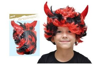 Paruka čert s rohy krátká