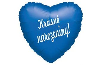 Fóliový balónek srdíčko modré Krásné narozeniny!