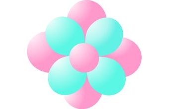 Balónky kytka světle růžová-light green