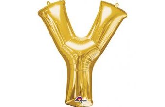 Písmena Y zlaté foliové balónky 35 cm x 27 cm