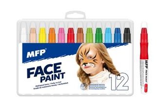 Sada bezpečných barev na obličej Face Paint - 12 ks