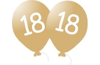 Balónek 18. narozeniny zlatý metalický