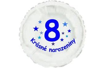 Krásné 8. narozeniny fóliový balónek kruh pro kluky