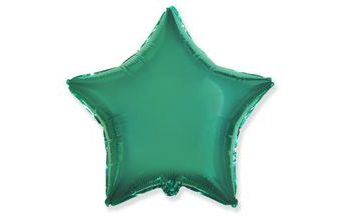 Balón foliový 45 cm Hvězda zelená TYRKYSOVÁ