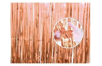 PÁRTY ZÁVĚS do dvěří - RŮŽOVO-ZLATÁ (rosegold), 90 x 240 cm