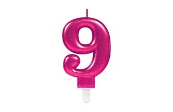 Svíčka číslo 9 růžová