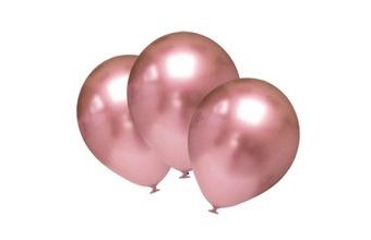 Balónky chromové růžovo-zlaté 6 ks 30 cm