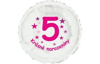 Krásné 5. narozeniny fóliový balónek kruh pro holky