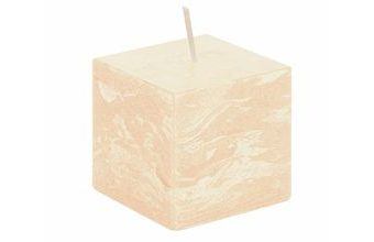 Svíčka kostka krémová rustikální 68/68/65