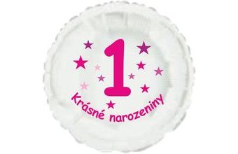 Krásné 1. narozeniny fóliový balónek kruh pro holky