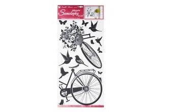 Samolepící dekorace 10187 kolo s květinou 60 x 32 cm