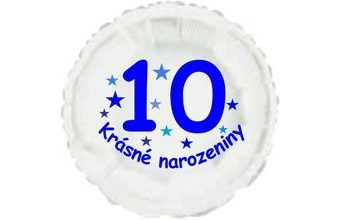 Krásné 10. narozeniny fóliový balónek kruh pro kluky