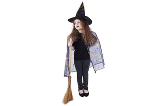 Kostým čaroděj/čarodějnice halloween plášť+klobouk