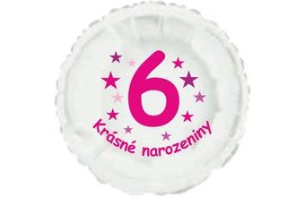 Krásné 6. narozeniny fóliový balónek kruh pro holky