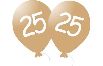 Balónek 25. narozeniny zlatý metalický