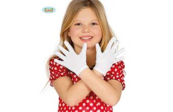 Rukavice dětské - bíle 17 cm