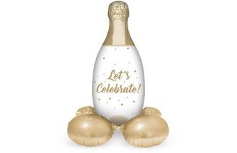 Nafukovací fóliový balón šampaňské s podstavcem 86cm