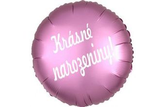 Fóliový balónek kruh růžový Krásné narozeniny