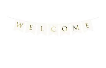 Girlanda Welcome / Vítejte bílá 15 x 95 cm
