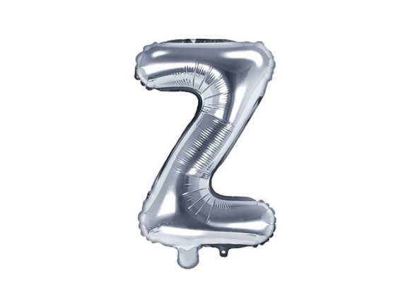 Balón foliový písmeno "Z", 35 cm, stříbrný (NELZE PLNIT HELIEM)