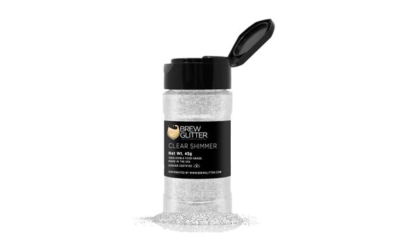 Jedlé třpytky do nápojů - průhledná - Clear Shimmer Brew Glitter® - 45 g