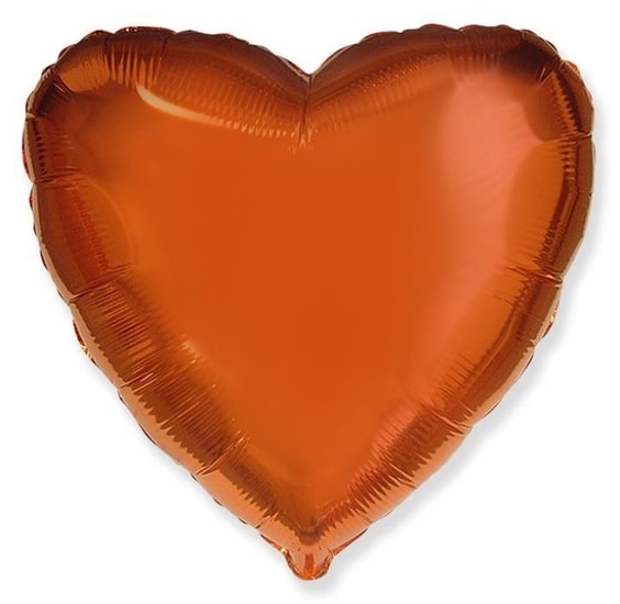 Balón foliový 45 cm Srdce oranžové