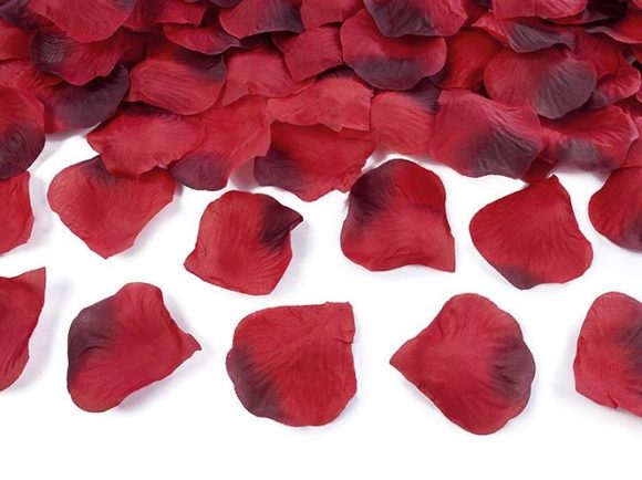 Okvětní lístky růží textilní červené 100ks